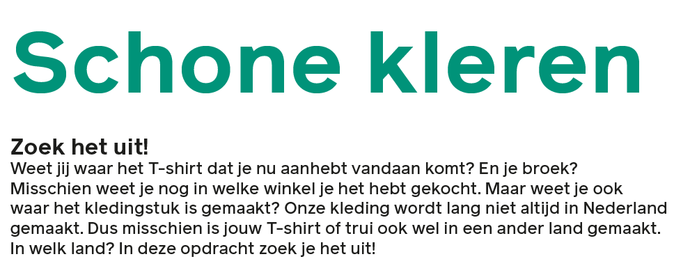 Leskaart SKC Schone kleren groep 7 en 8